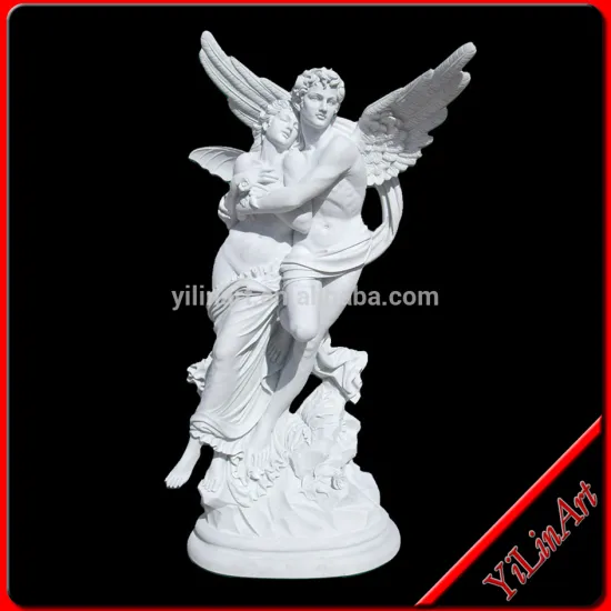 Cupid and Psyche Hand Carved Natural Stone Carving (YL-R138)