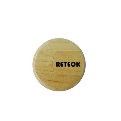 Round Wood USB Disk with Custom Logo