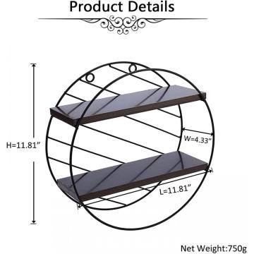 Estanterías de pared de estilo geométrico de madera rústica