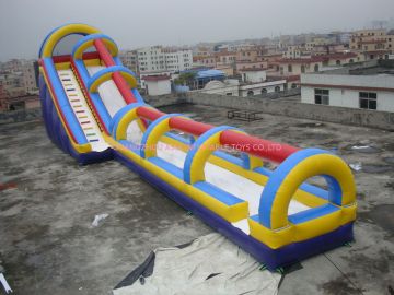 Double Sewed Workmanship 0.55mm Thickness Pvc Inflatable Hippo Slide / Pool Slide