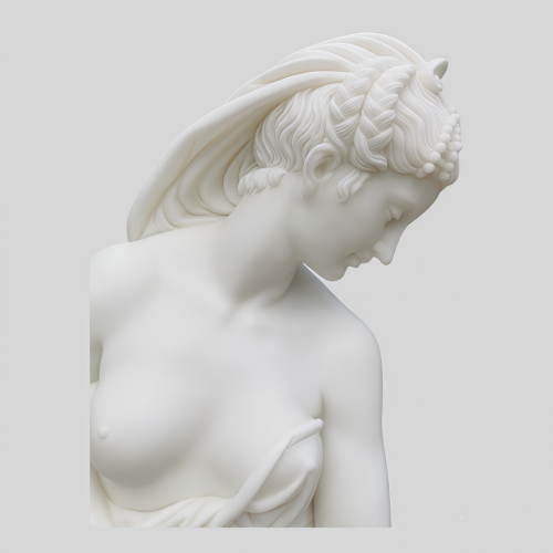 Elegant White Marble Female Figure Decorative Statue