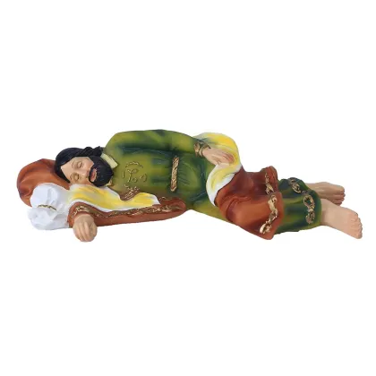 8 Inch Resin Sleeping Joseph Christmas Statue: Festive Holiday Decoration