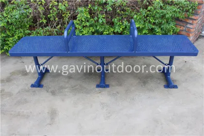 Powder coated metal outdoor backless bench urban furniture