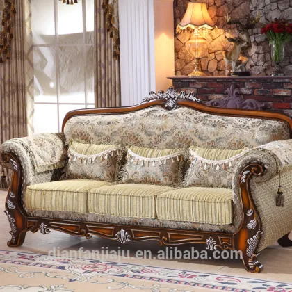 High end European antique style Italian fabric sofa sets designs for home