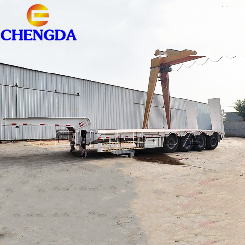 4 Axles 80 Ton Low Bed Semi Trailer