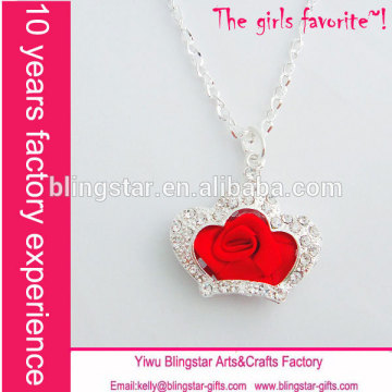 hot selling fashion necklace diamond alloy crown cheap necklace for 1 dollor shop