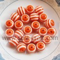 8 MM 500 Pcs Orange Blanc En Gros Acrylique Zebra-Stripe Gemme Lâche Swarovski Rond Charms Perles