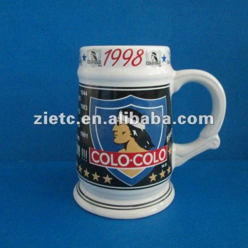 wholesale classical porcelain beer mug for promotion with customized logo