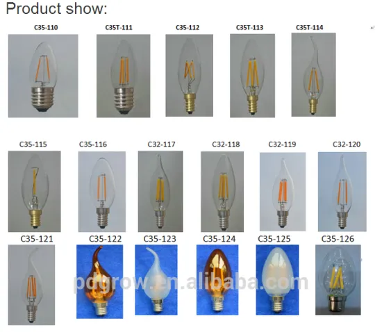 Vintage E14 2W 4W Edison Filament COB bulb antique LED Candle filament Light Lamp 110V 220V C35