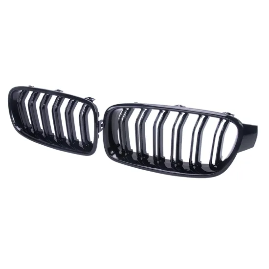 High Quality ABS Double Slat Gloss Black Front Grille for BMW 3 Series 2013-2019
