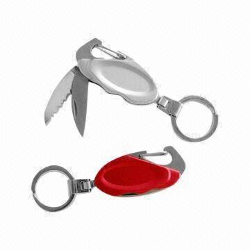 Fancy Keychains, Made of Stainless Steel 420 Material with Carabiner, Measures 5.8 x 2.8 x 1cm