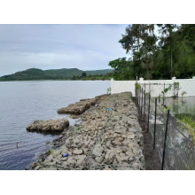 Proteção de caixa de gabion do canal rio