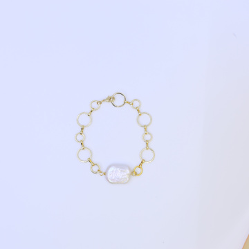 Precious Natural Freshwater Baroque Pearl 18k Gold-plated Bracelet