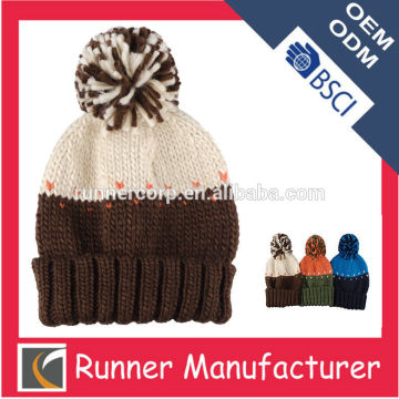 New design winter knitted wool hat with colorful