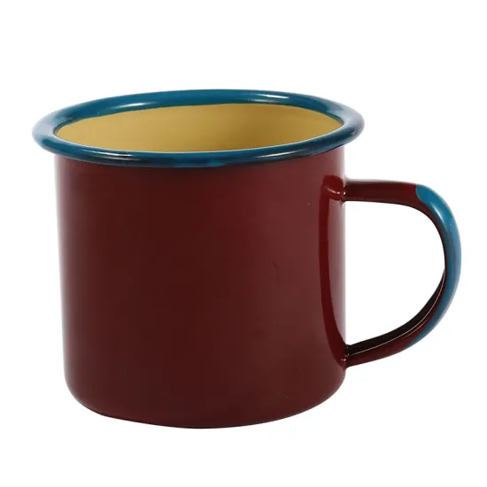 Red Color High Quality New Bone Cup Enamel Coffee Camping Heat Mug