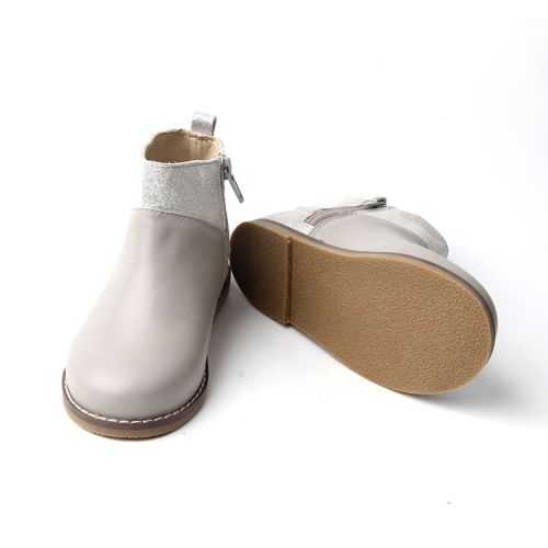 Botas para niños de cuero de moda gris