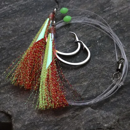Wholesale Sea Snapper Rigs: Luminous Stainless Steel Hooks with Colorful Flashers