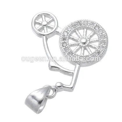 latest souvenir necklace imitation silver wheelchair necklace