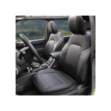 Bronco Seat Covers Protector Set - Black PU Leather (Backrest and Armrest Included)