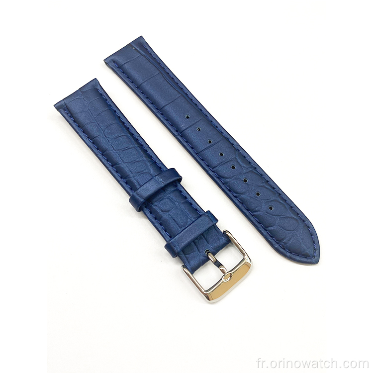 Bracelet de bande de montre en cuir authentique fait à la main