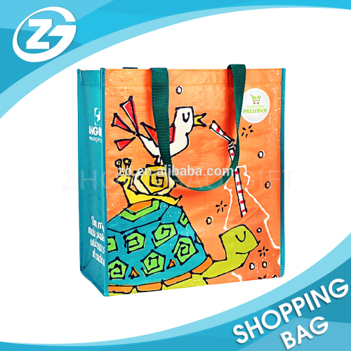 Zoo Promotional Gifts for Tourists PP Woven Shopping Bag 4 Color Laminated