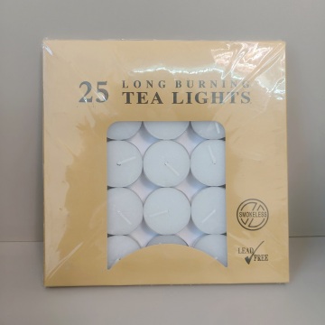 Wholesale smokeless clean burning 25 pack Tealight Candles