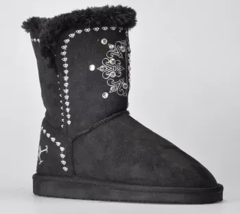 Beautiful Black Womens Winter Snow Boots With Eva + Tpr Outsole 36# - 41#