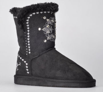 Beautiful Black Womens Winter Snow Boots With Eva + Tpr Outsole 36# - 41#