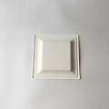 Composteerbare vierkante witte bagasse -platen 20x20cm