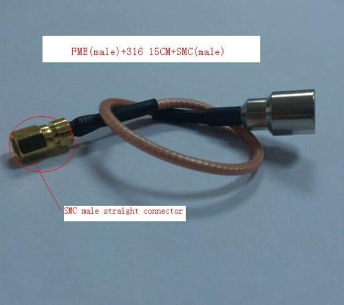 Coaxial Cable Fme Male-316 15cm-SMC Male Straight