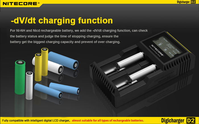 100% Original Nitecore D2 Battery Charger