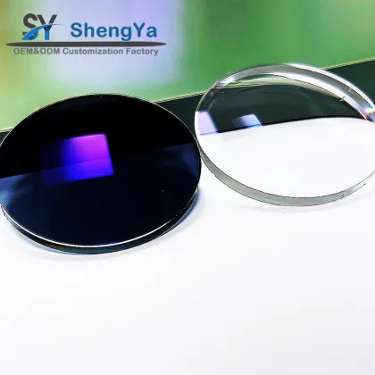 1.56 HMC Photochromic Blue Cut Lens Optik Manufactory Progresif UV420 PGX Round Top Blue Block Lens Sunglasses
