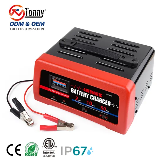 10A 12V Smart Car Battery Charger with LED Display for Lead Acid Batteries