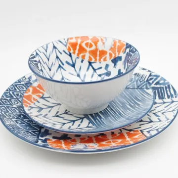 wholesale colorful pad printing porcelain dinnerware sets