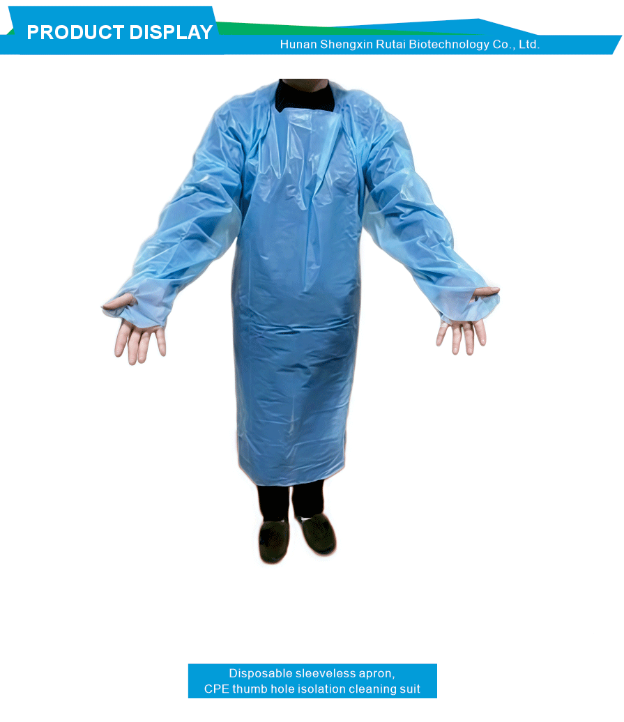 Waterproof CPE Cleaning Gown with Thumb Holes