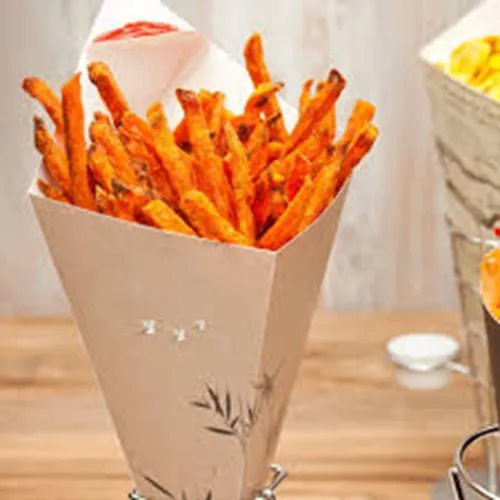 Retail art paper cone fried chicken fish holder