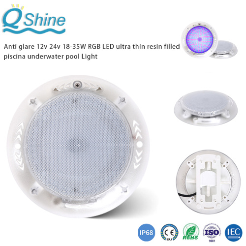 Resin Filled Vinyl Led Light RGB LED ultra thin resin filled piscina Pool Light Manufactory