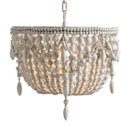 American Country Wooden Bead Chandelier Lamps