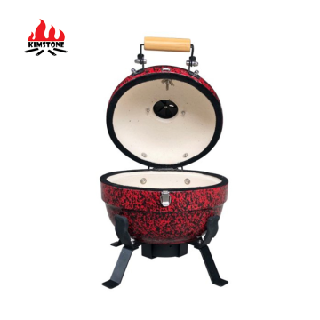 Kimstone 12 Inch Ceramic Outdoor BBQ Grill with Refractory Stone