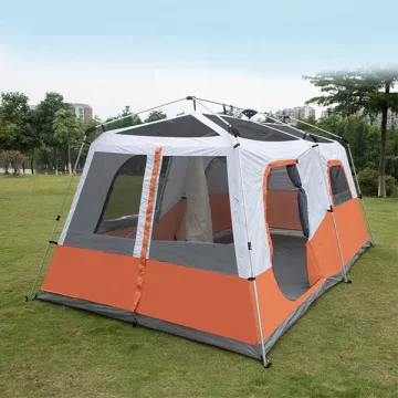 Portable Waterproof Windproof Double Layer Aluminum Rod Tent for Family Camping and Hiking