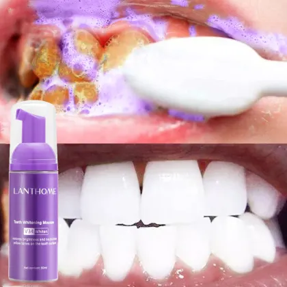 Private Label Purple Foam Toothpaste with Peppermint Whitening Formula - LANTHOME V34 Tooth Mousse