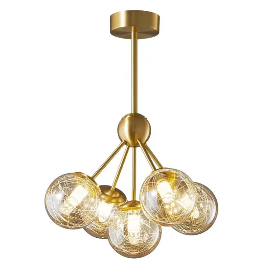 INSHINE Brass Round Drop Pendant Light