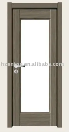 Tempered glass insert wood interior door/flush door/folding door (EA-2147)
