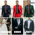 WYWK 2 Piece Men's Suit Wedding Business Party-Purple-XXS