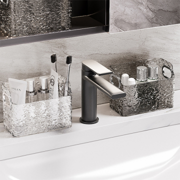 Glacier Pattern Mirror Cabinet Organizer - Large Size Deluxe Storage Box