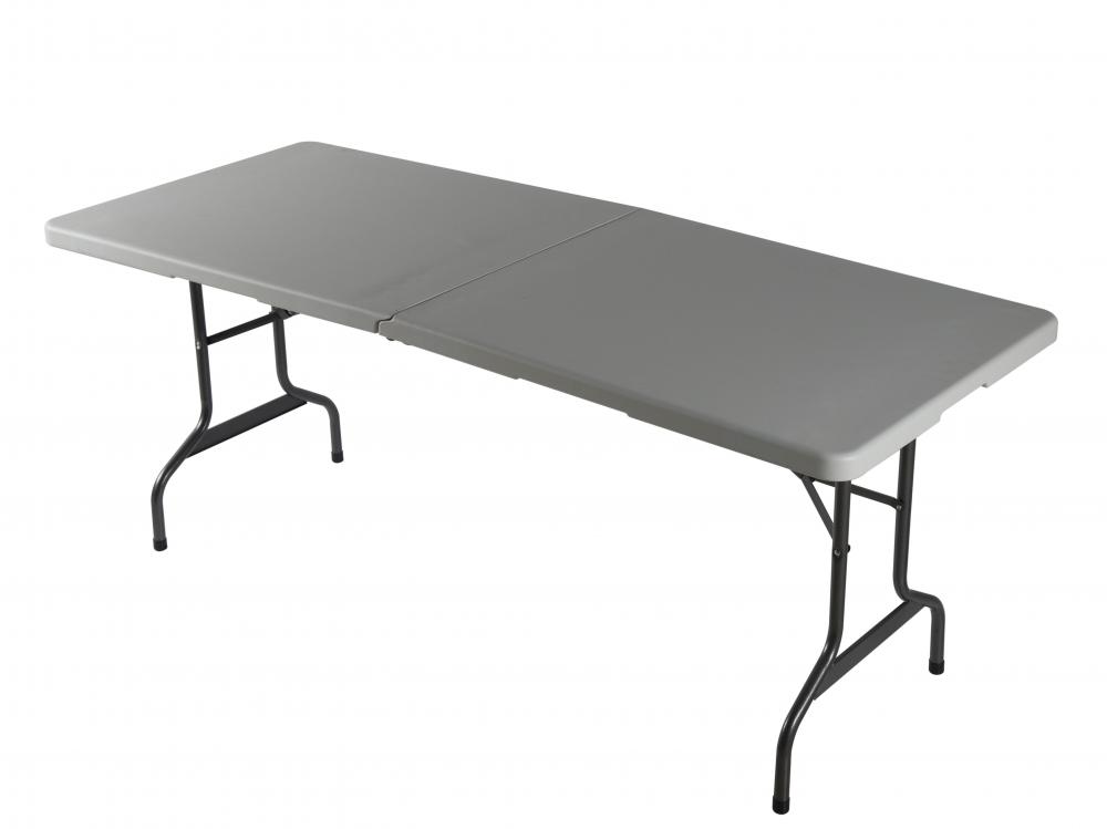 5 foot white plastic fold in half table
