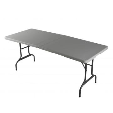 5 foot white plastic fold in half table