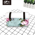 Bolsa de borboleta e flor de flor personalizada Camuflagestyle PU bolsa de couro de bolsa cosmética Caso e bolsa multifuncional