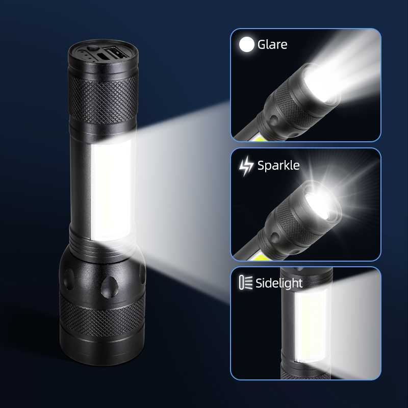 Customized Waterproof COB Mini Zoomable LED Flashlight