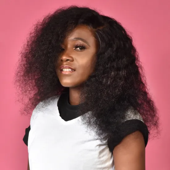 Virgin Brazilian Cuticle Aligned Hair Wigs Yaki Bundles, Human Hair Peruvian Kinky Straight Hair